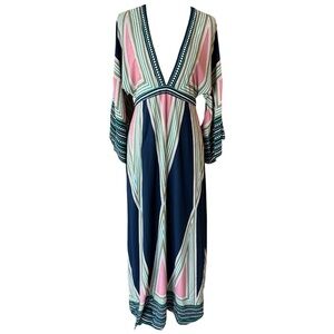 Lulu's Striped Pink and Navy Maxi Dress